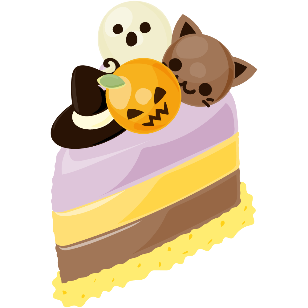 美味しそうなハロウィンスイーツのフリーイラスト素材　-レアチーズケーキ-