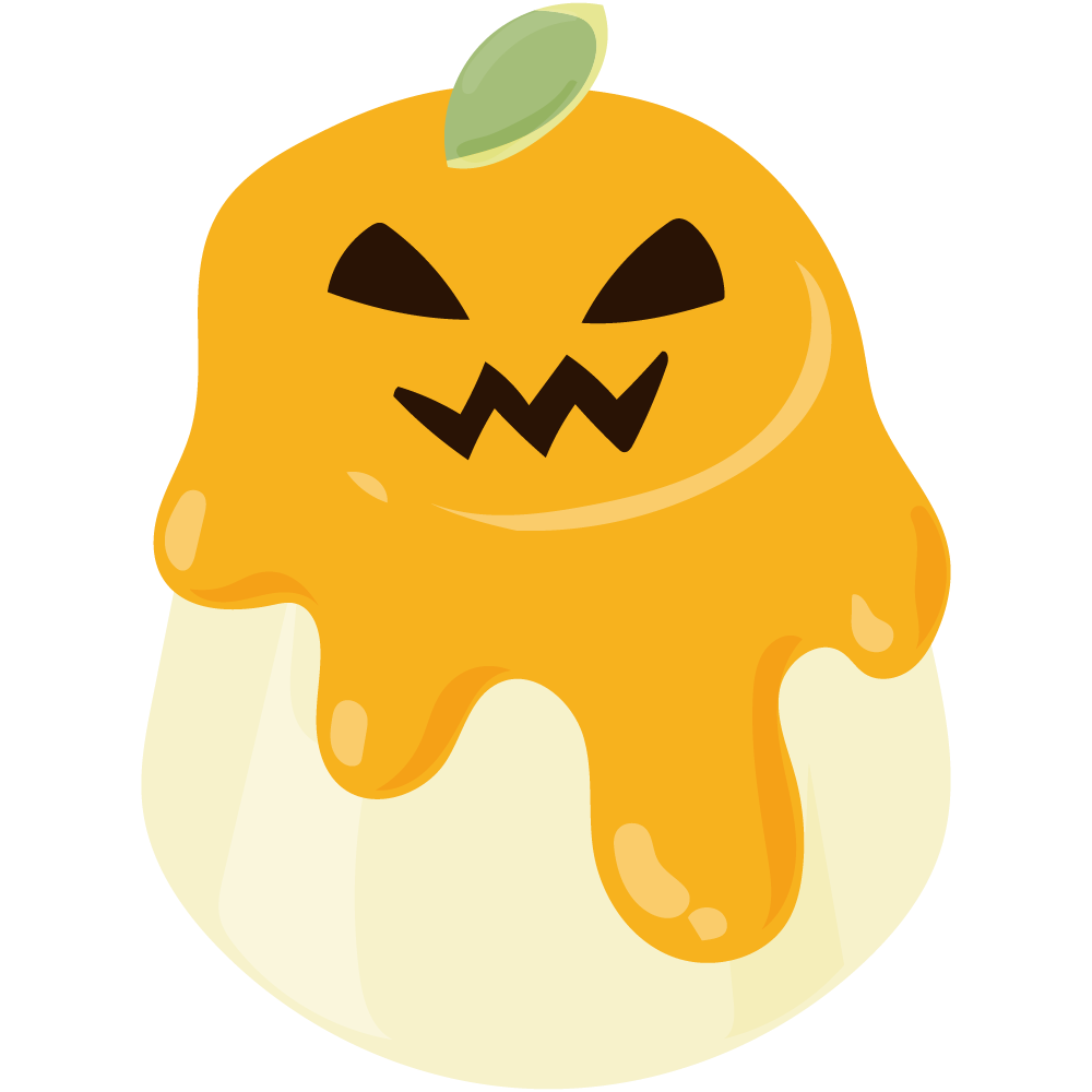 美味しそうなハロウィンスイーツのフリーイラスト素材　-プリン-