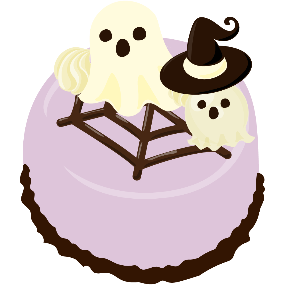 美味しそうなハロウィンスイーツのフリーイラスト素材　-レアチーズケーキ-