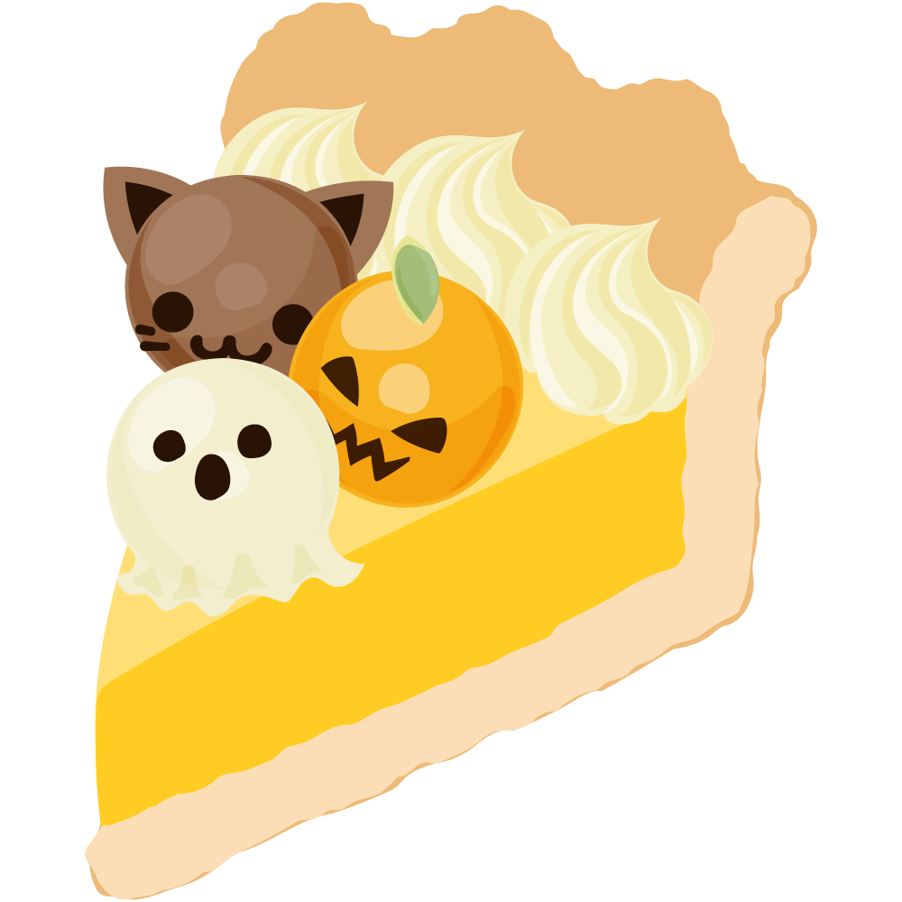 美味しそうなハロウィンスイーツのフリーイラスト素材　-タルト-