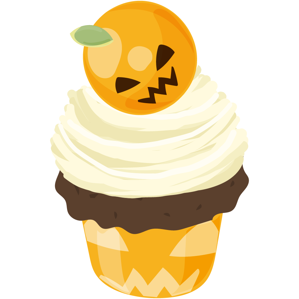 美味しそうなハロウィンスイーツのフリーイラスト素材　-モンブラン-