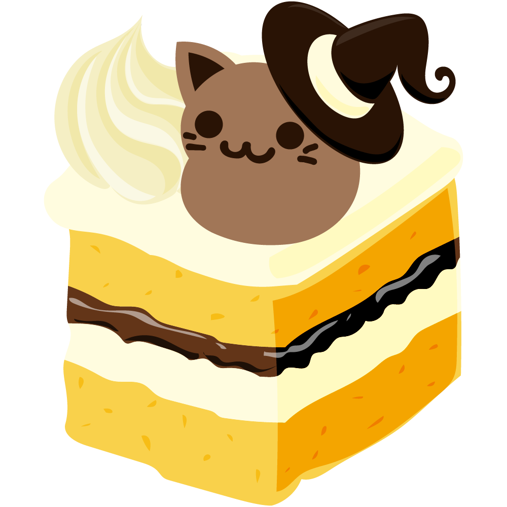 美味しそうなハロウィンスイーツのフリーイラスト素材　-スクエアケーキ-