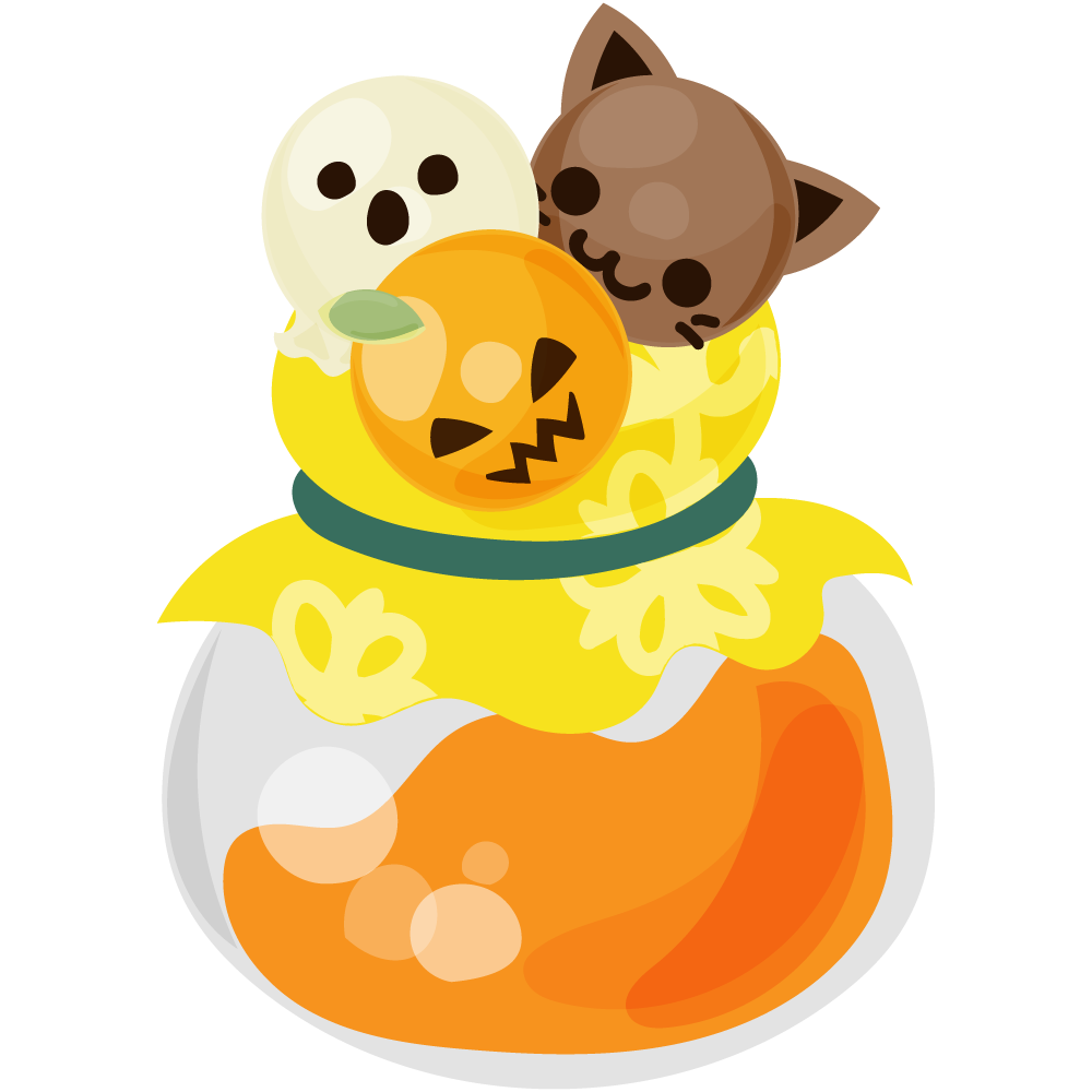 美味しそうなハロウィンスイーツのフリーイラスト素材　-ジャム-