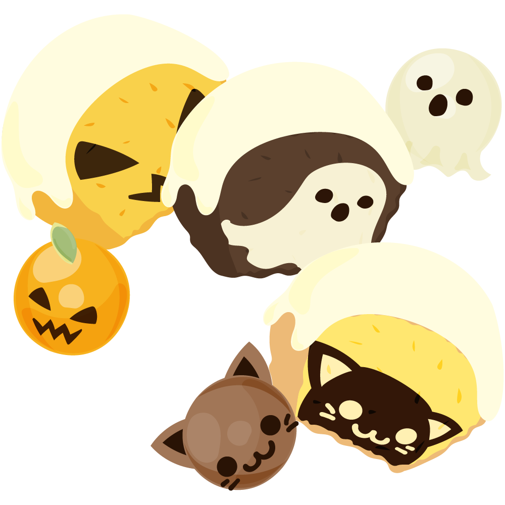 美味しそうなハロウィンスイーツのフリーイラスト素材　-パウンドケーキ-