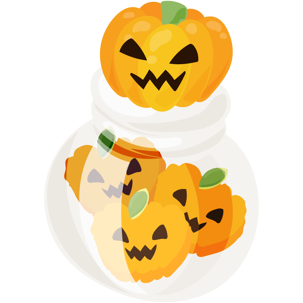 美味しそうなハロウィンスイーツのフリーイラスト素材　-クッキーの瓶詰め-