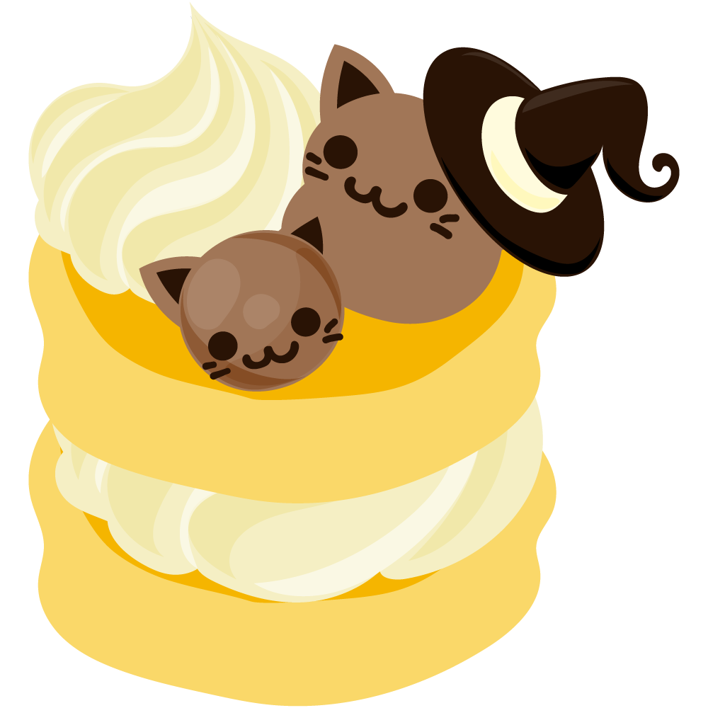 美味しそうなハロウィンスイーツのフリーイラスト素材　-パンケーキ-