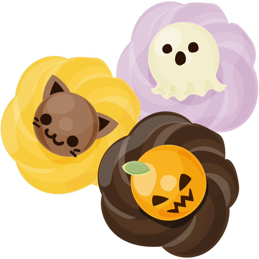 美味しそうなハロウィンスイーツのフリーイラスト素材　-クッキー-