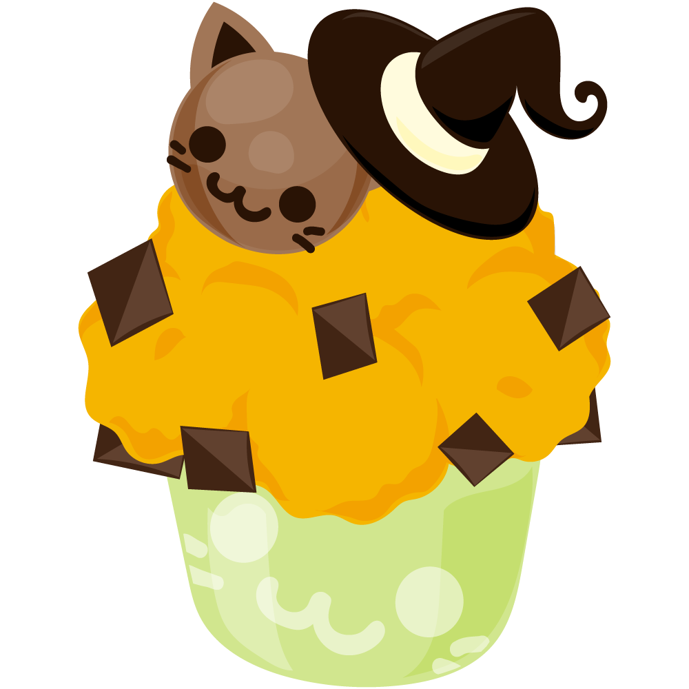 美味しそうなハロウィンスイーツのフリーイラスト素材　-マフィン-