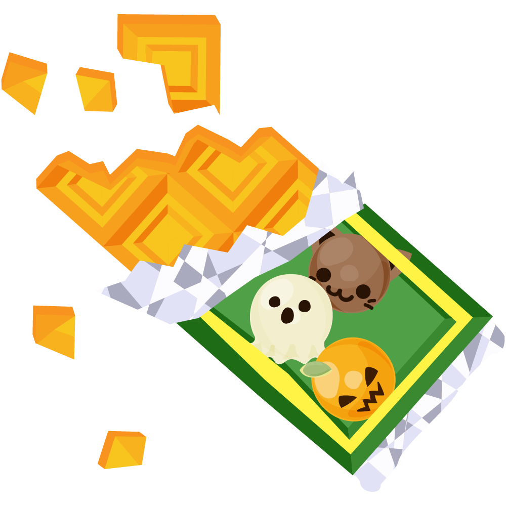 美味しそうなハロウィンスイーツのフリーイラスト素材　-板チョコ-