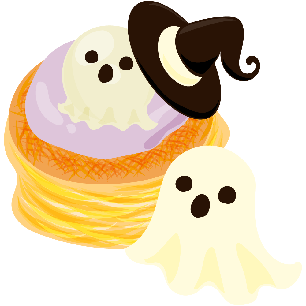 美味しそうなハロウィンスイーツのフリーイラスト素材　-デニッシュ-