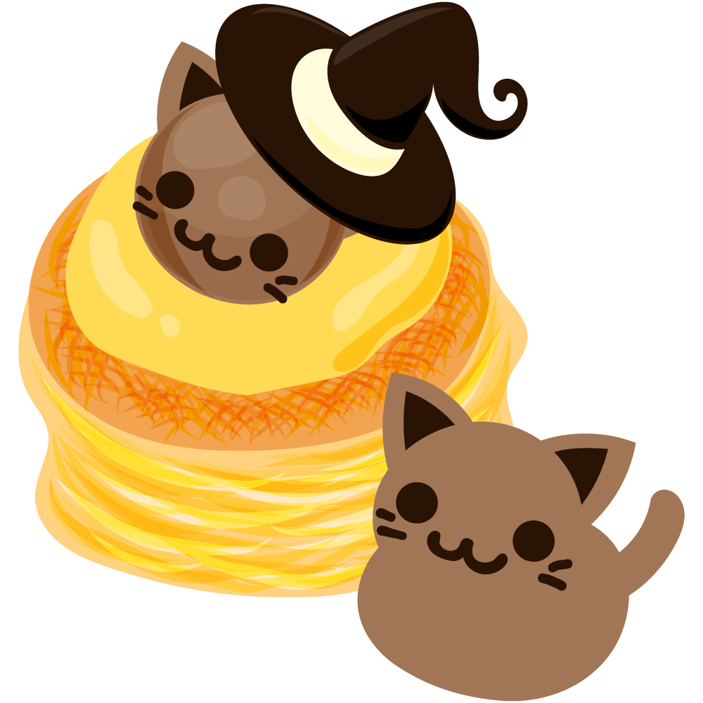 美味しそうなハロウィンスイーツのフリーイラスト素材　-デニッシュ-