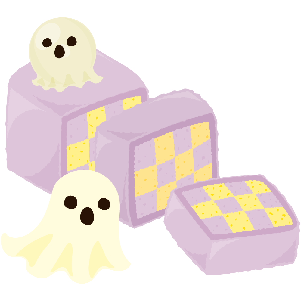 美味しそうなハロウィンスイーツのフリーイラスト素材　-サンセバスチャンケーキ-