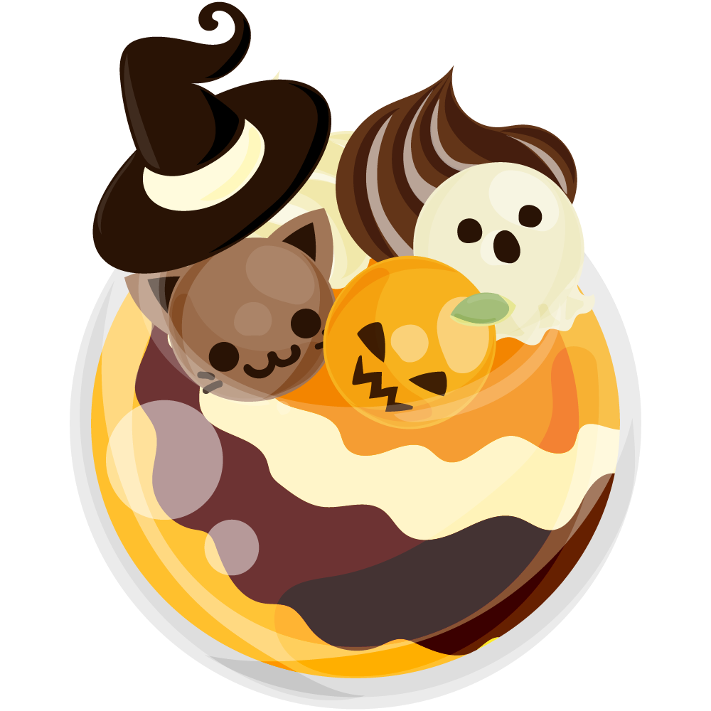 美味しそうなハロウィンスイーツのフリーイラスト素材　-ミニパフェ-