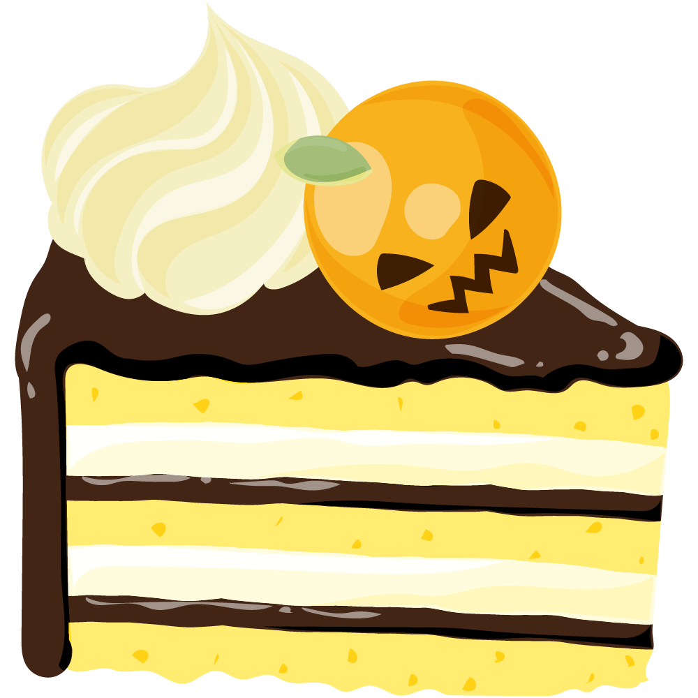 美味しそうなハロウィンスイーツのフリーイラスト素材　-ケーキ-