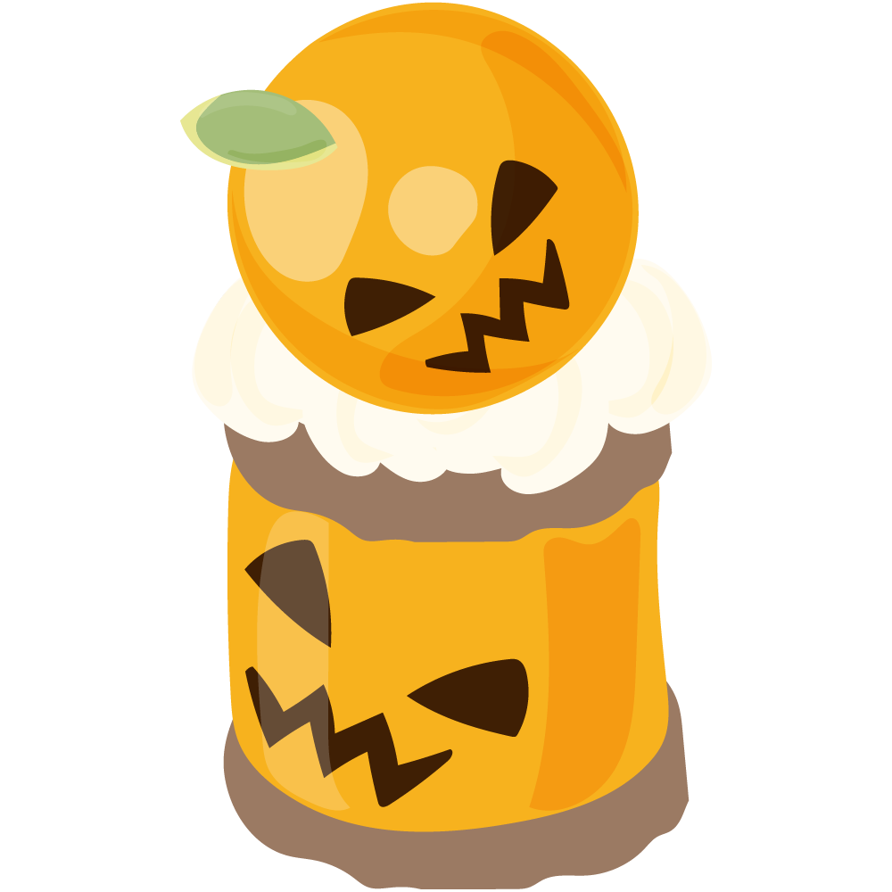 美味しそうなハロウィンスイーツのフリーイラスト素材　-レアチーズクッキーサンド-