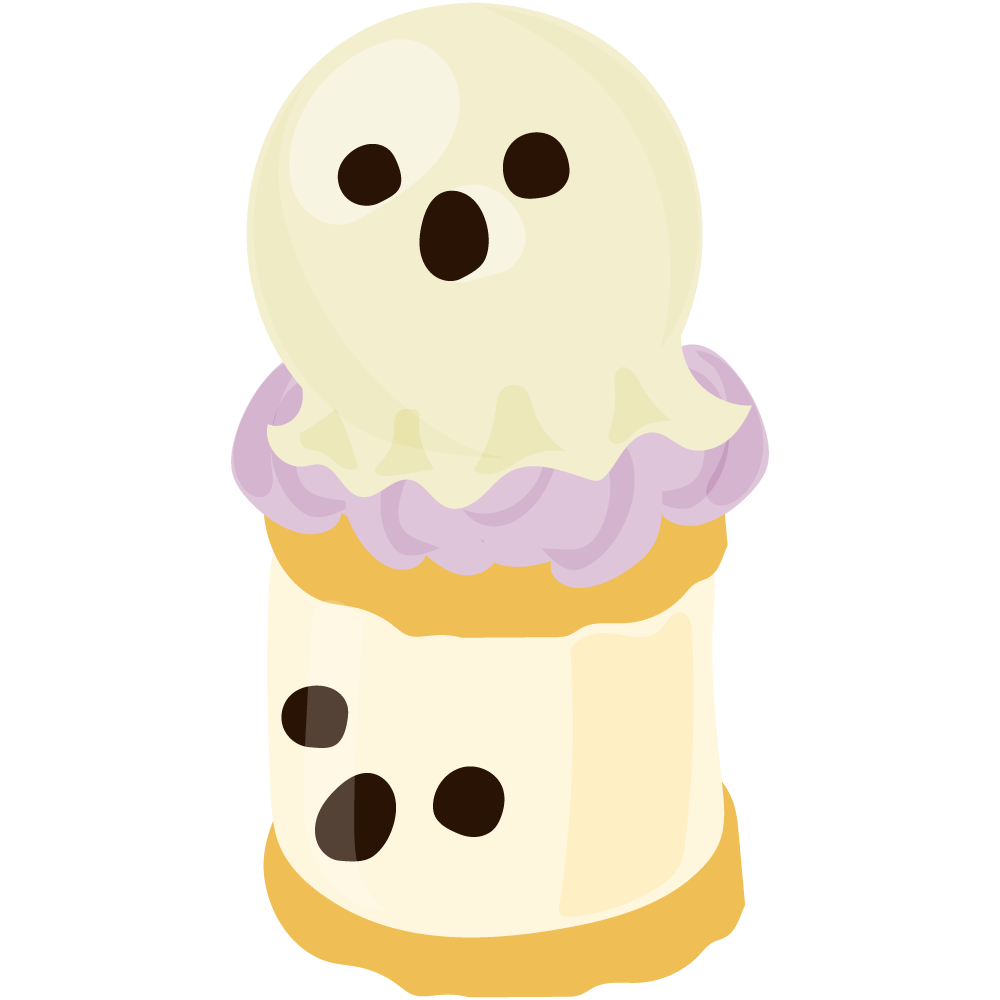 美味しそうなハロウィンスイーツのフリーイラスト素材　-レアチーズクッキーサンド-