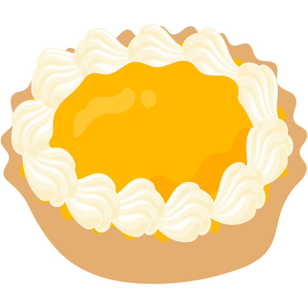 美味しそうなかぼちゃスイーツのフリーイラスト素材　-タルト-