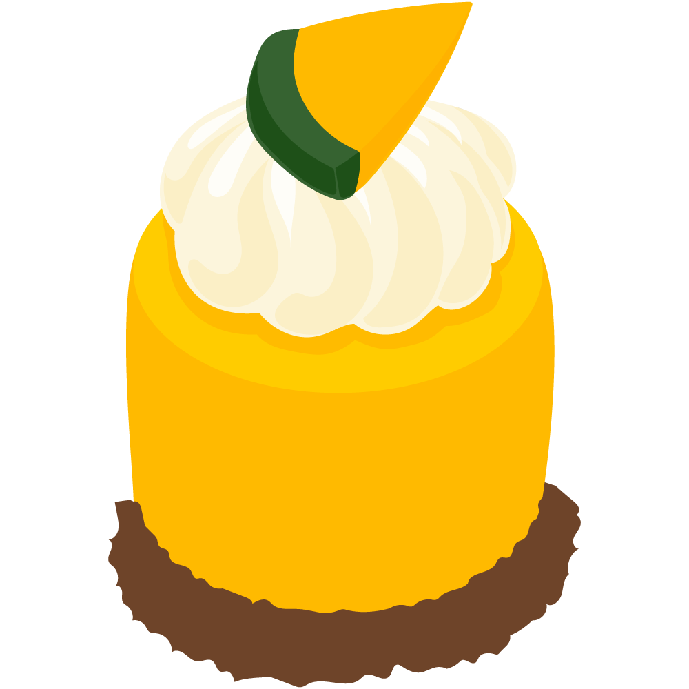 美味しそうなかぼちゃスイーツのフリーイラスト素材　-レアチーズケーキ-