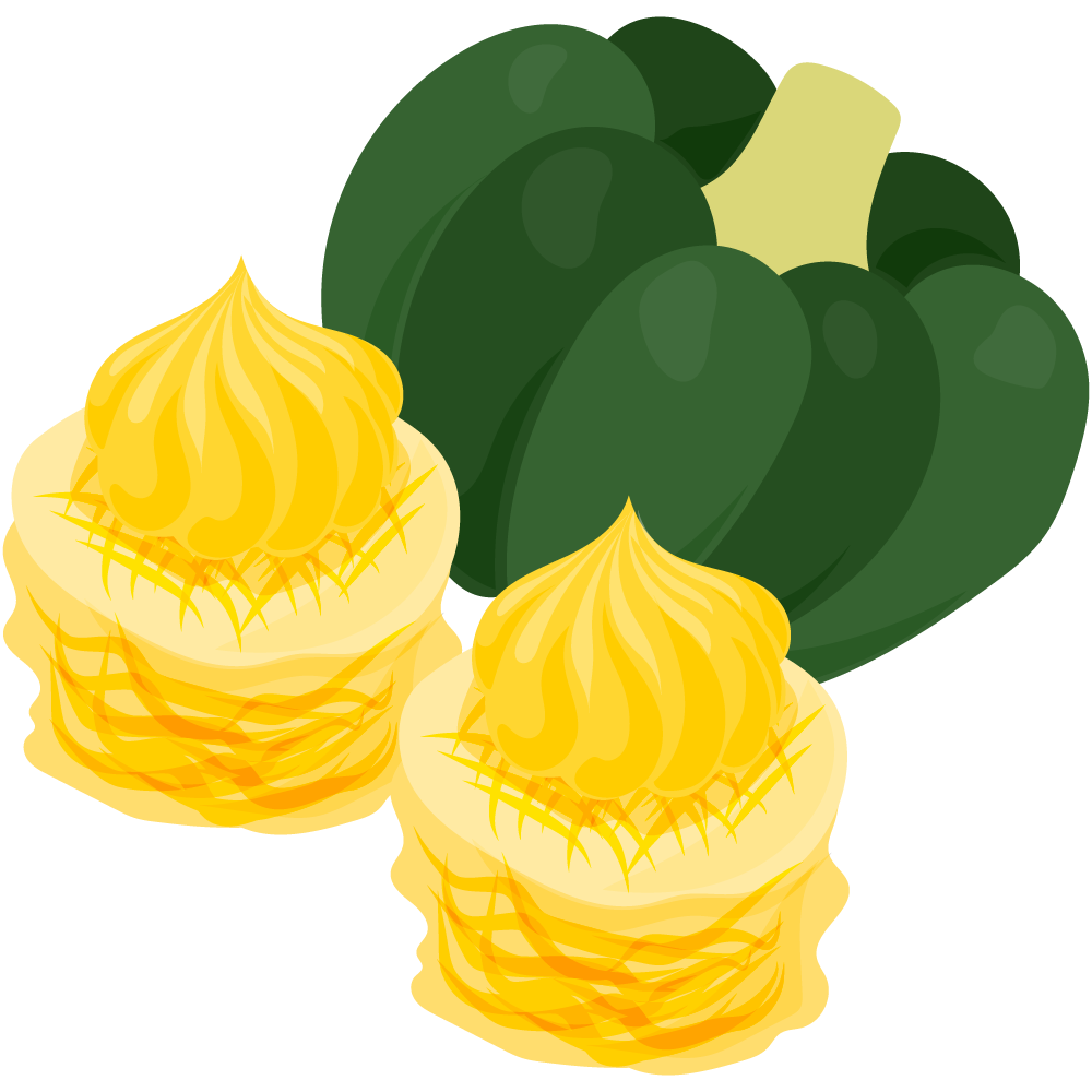 美味しそうなかぼちゃスイーツのフリーイラスト素材　-パイ-