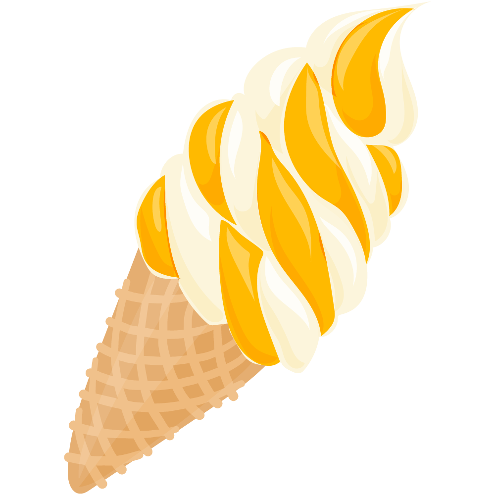 美味しそうなかぼちゃスイーツのフリーイラスト素材　-ソフトクリーム-