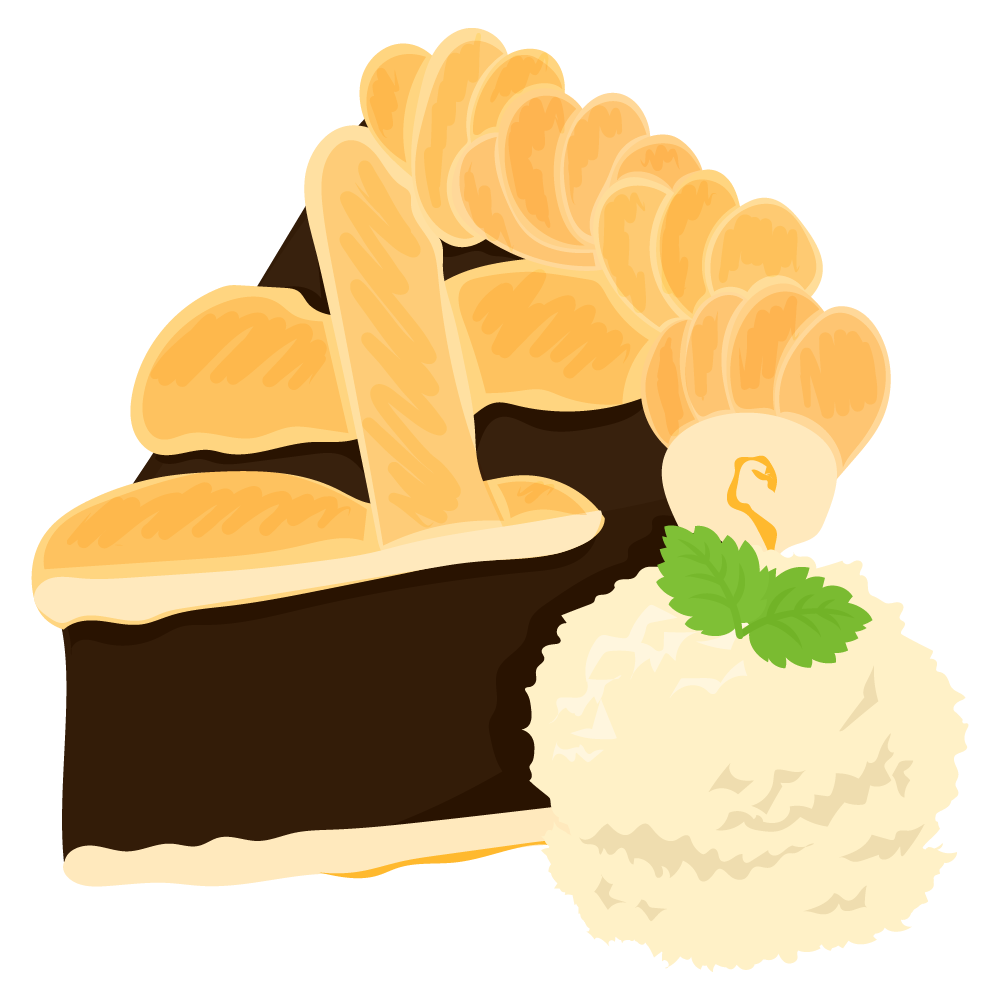 可愛いチョコレートスイーツのフリーイラスト素材　-パイ-