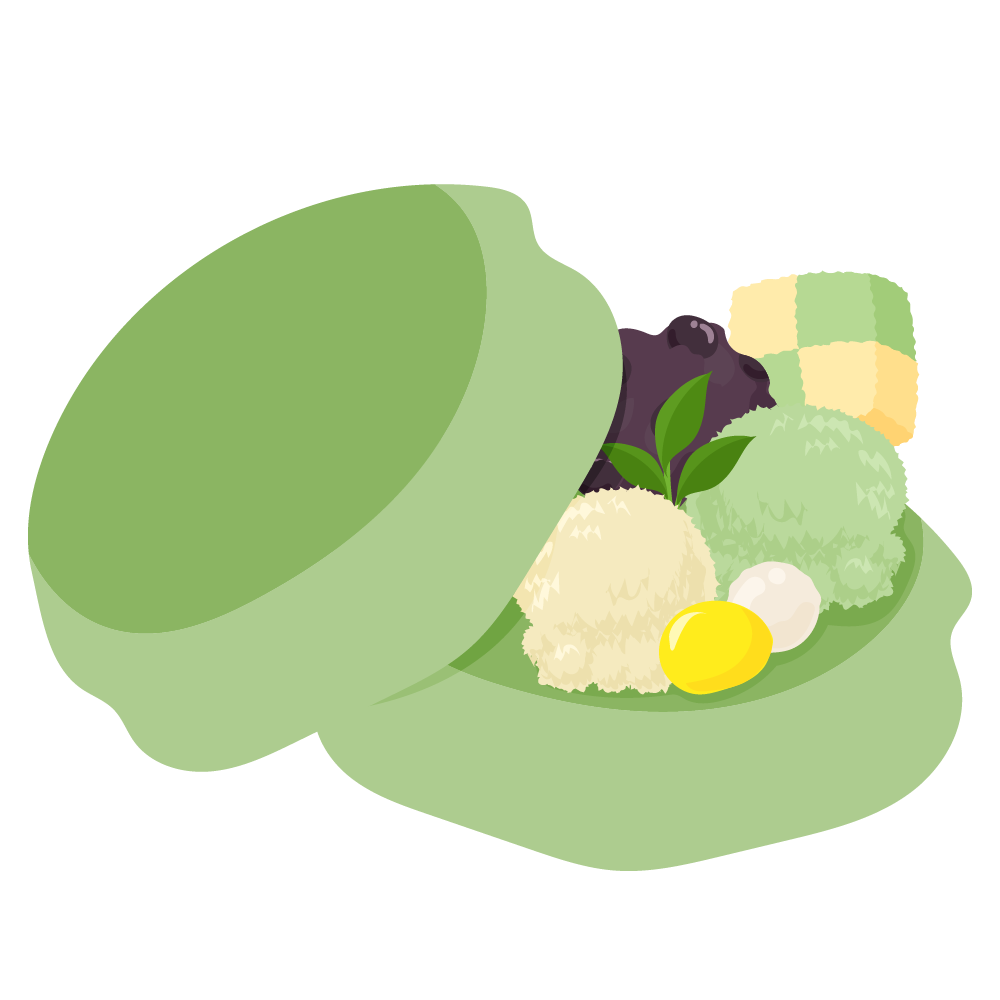 可愛い抹茶スイーツのフリーイラスト素材　-パンケーキ-