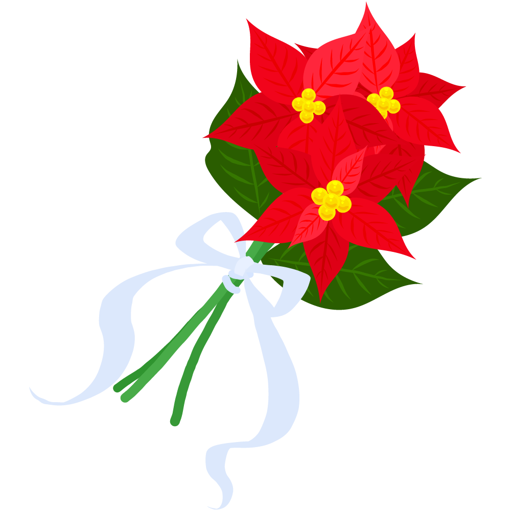 おしゃれなポインセチアのフリーイラスト素材