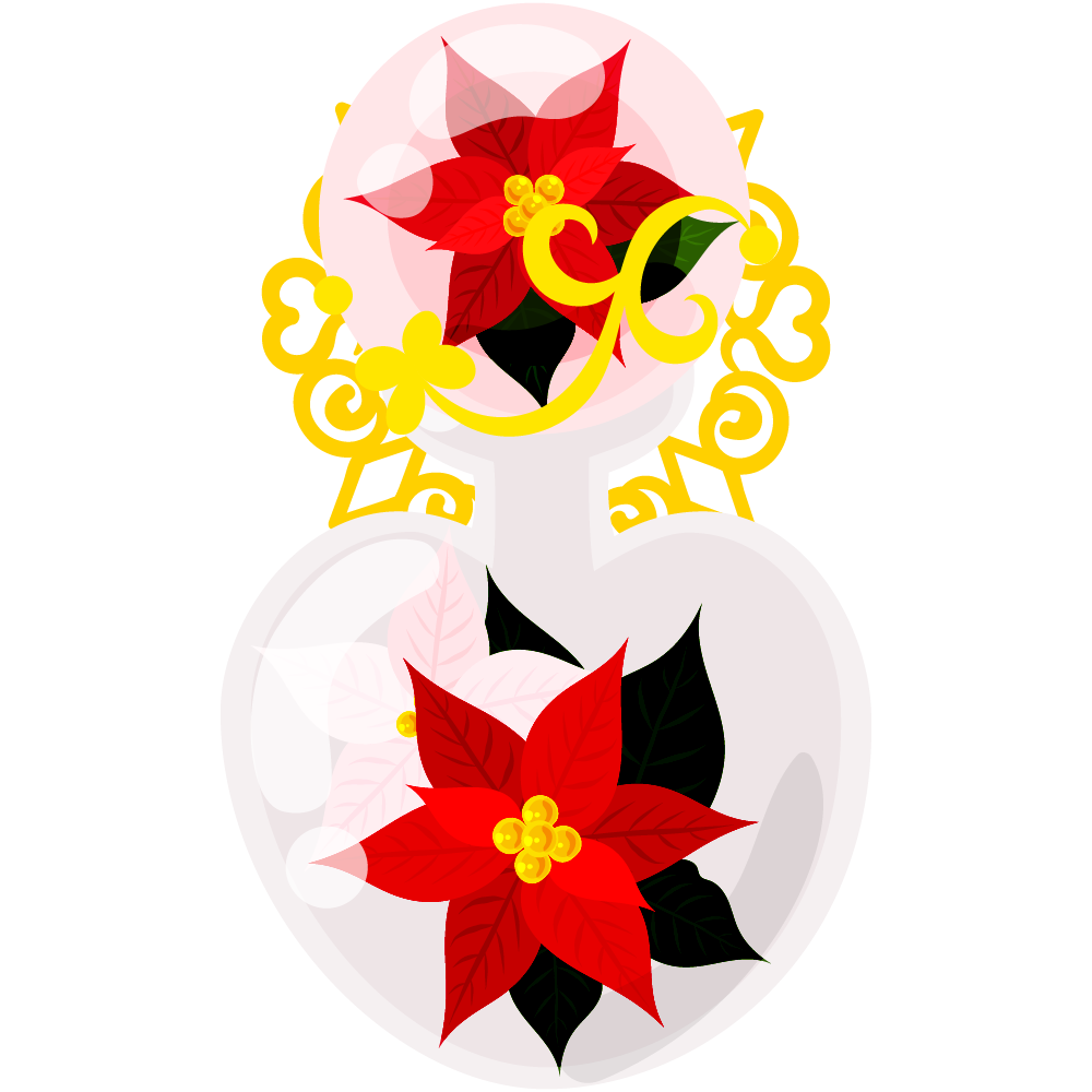おしゃれなポインセチアのフリーイラスト素材　-香水-