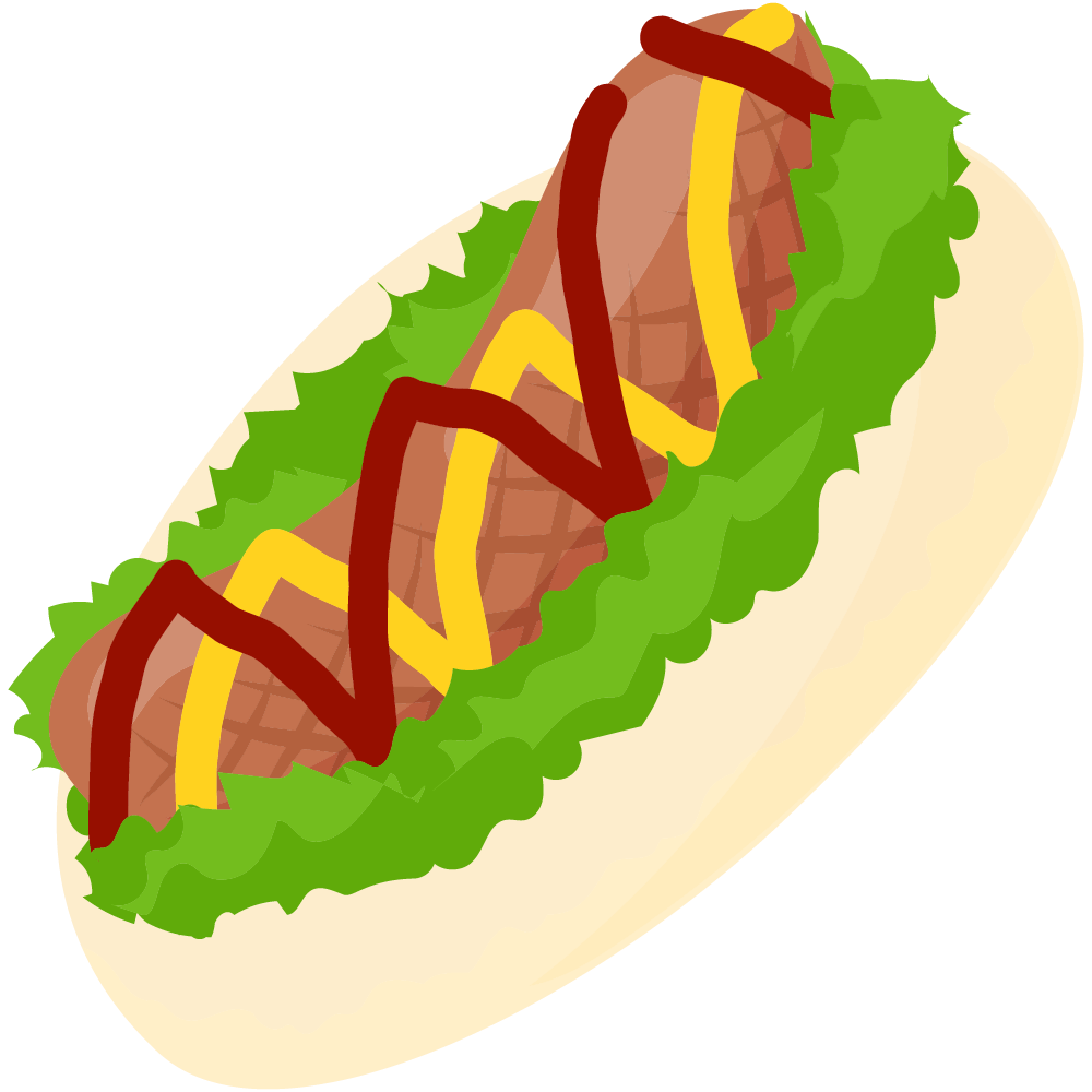 美味しそうなホットドッグのフリーイラスト素材