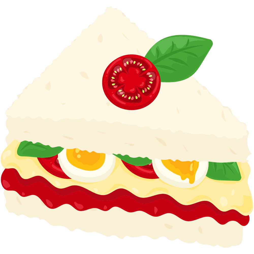 美味しそうなサンドイッチのフリーイラスト素材　-ピザ風味-