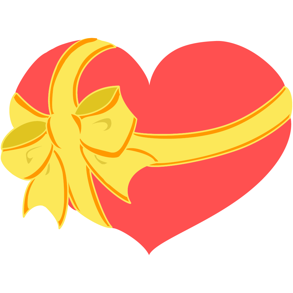 ハートのフリーイラスト素材 -プレゼント-