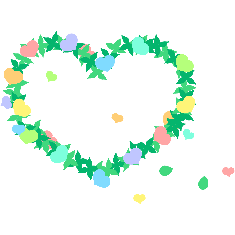 ハートのフリーイラスト素材 -リース-