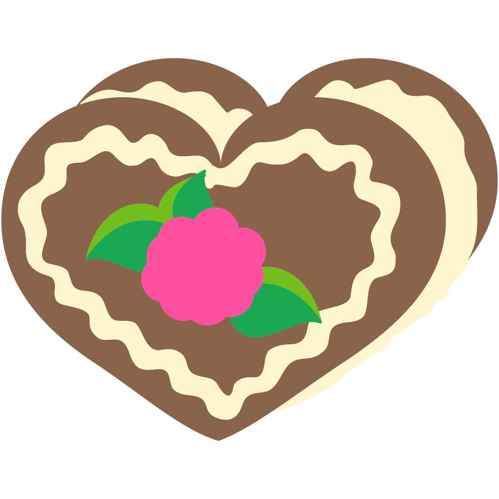 ハートのフリーイラスト素材 -ケーキ-