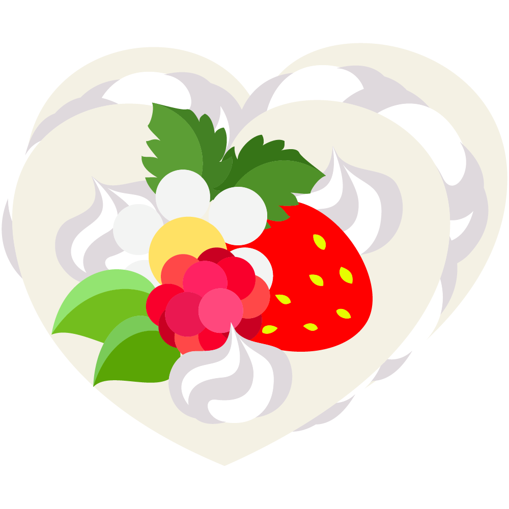 ハートのフリーイラスト素材 -ケーキ-