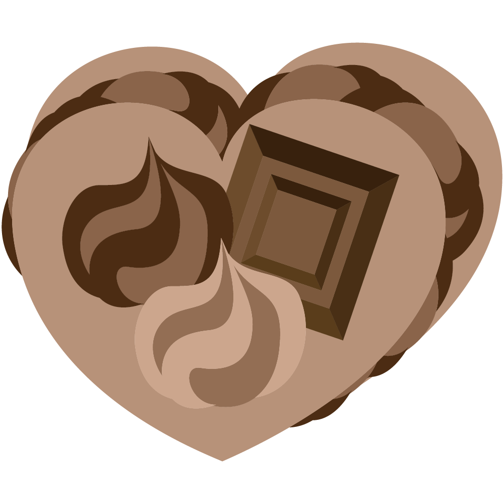 ハートのフリーイラスト素材 -チョコレートケーキ-