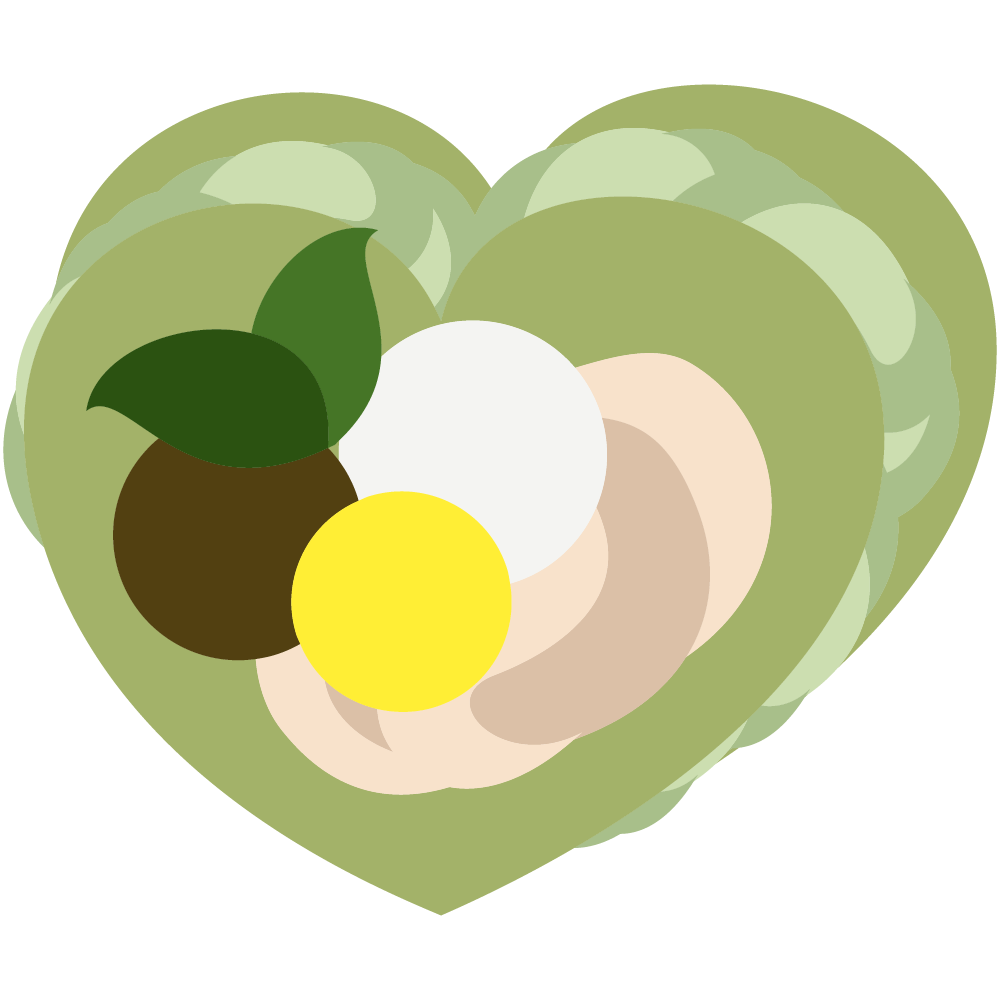 ハートのフリーイラスト素材 -抹茶ケーキ-