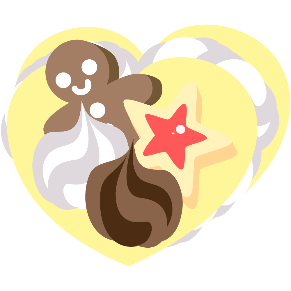 ハートのフリーイラスト素材 -カスタードケーキ-