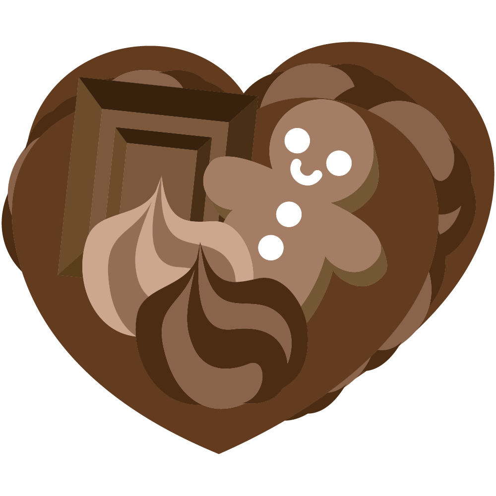 ハートのフリーイラスト素材 -ダークチョコレートケーキ-