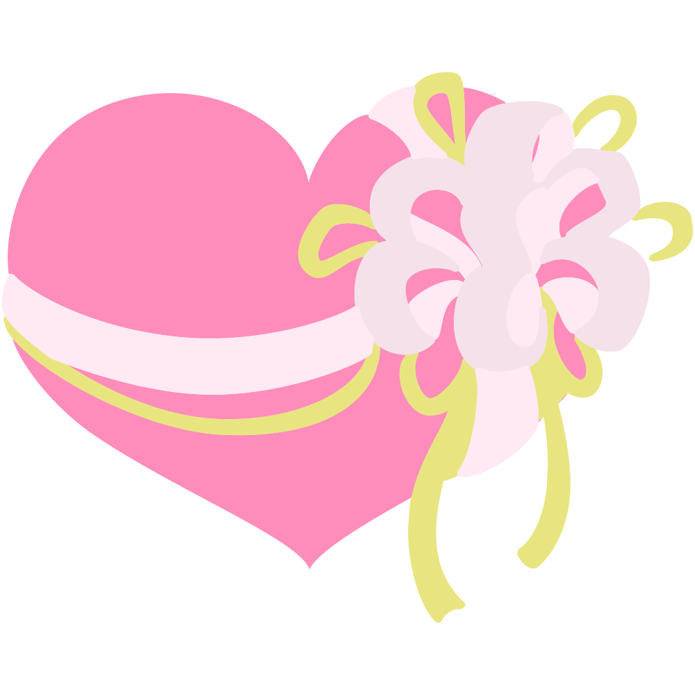 ハートのフリーイラスト素材 -プレゼント-