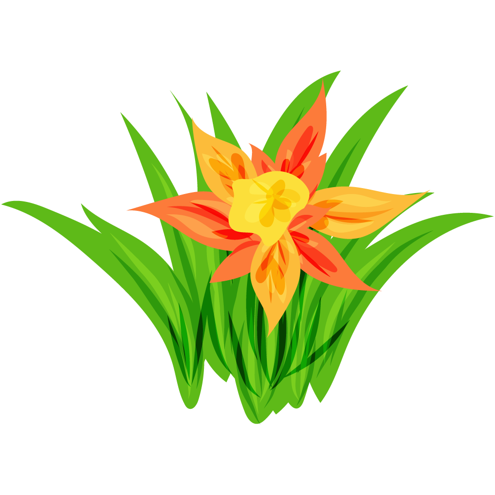 不思議な花のフリーイラスト素材