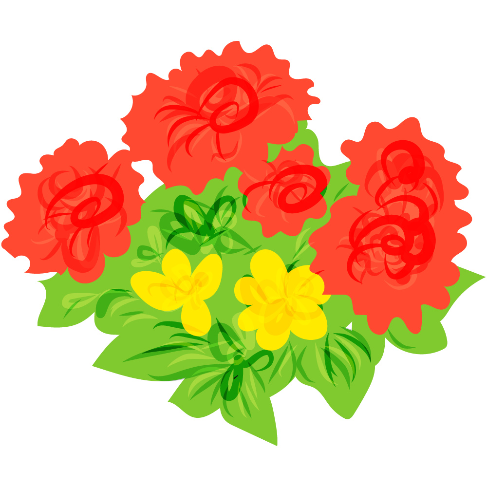 不思議な花のフリーイラスト素材