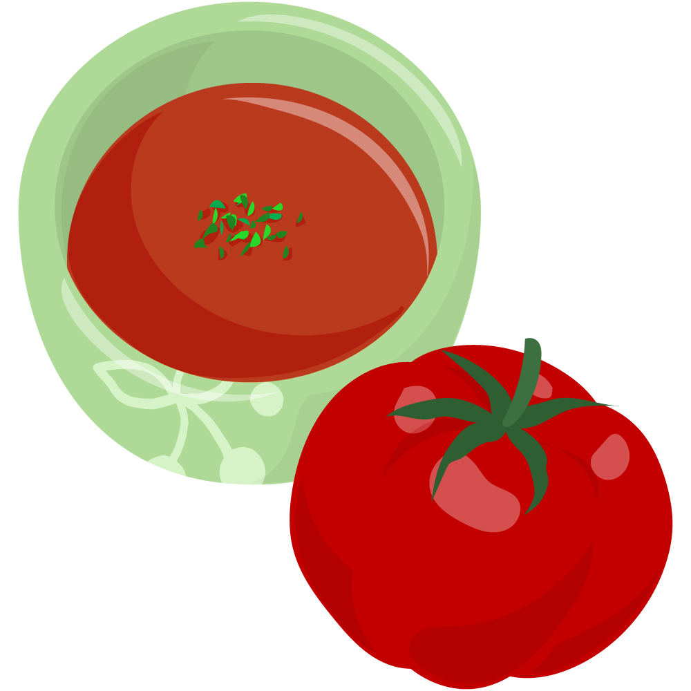 美味しそうなスープのフリーイラスト素材　-トマト-