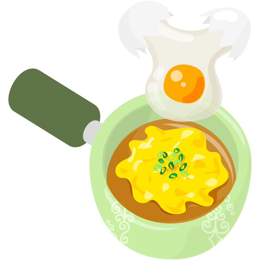 美味しそうなスープのフリーイラスト素材　-たまご-