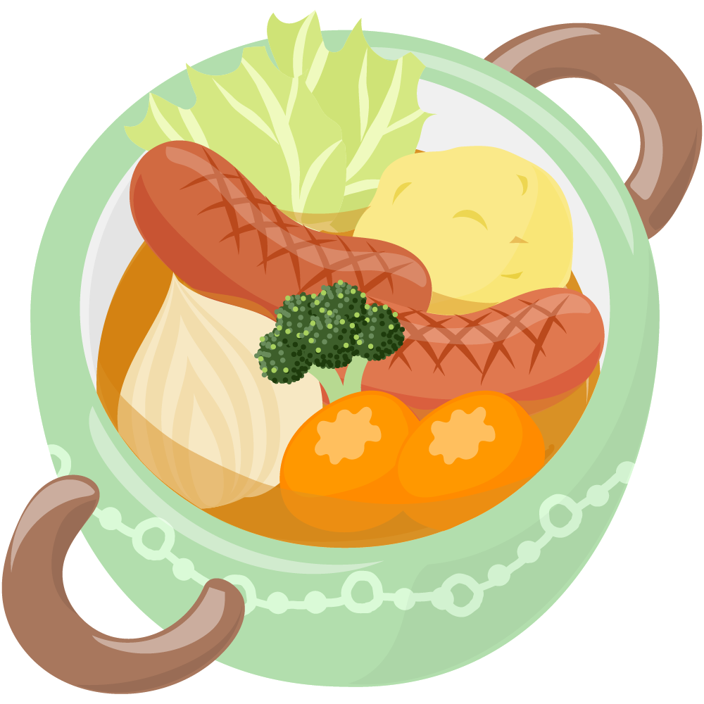 美味しそうなスープのフリーイラスト素材　-ポトフ-