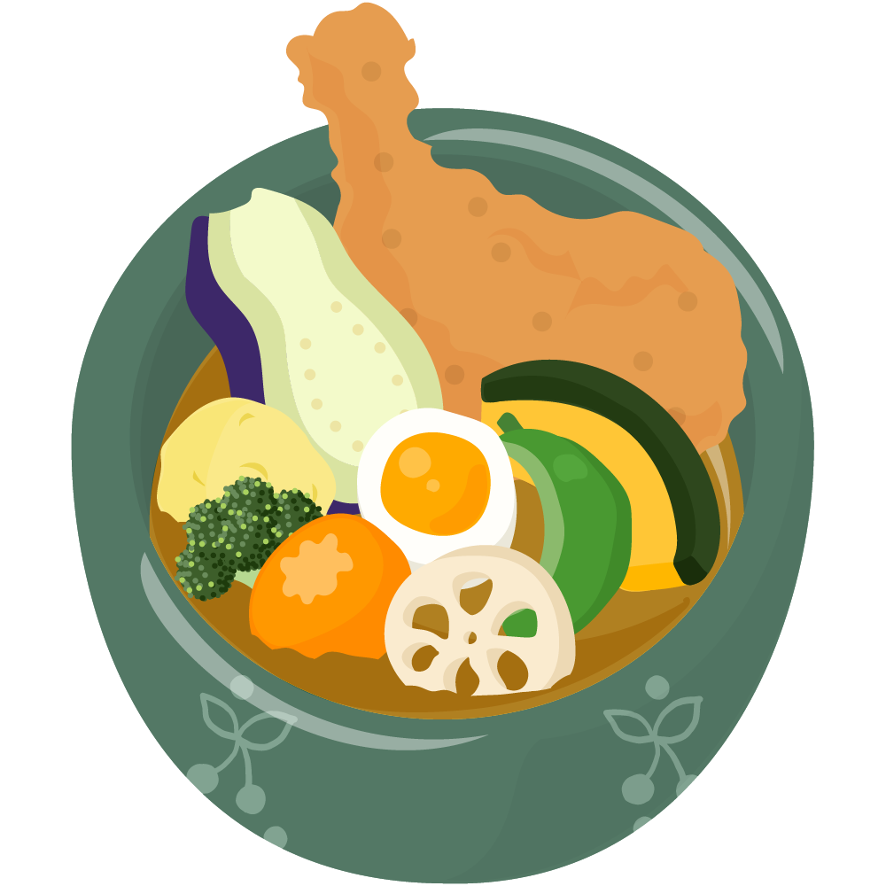 美味しそうなスープのフリーイラスト素材　-スープカレー-