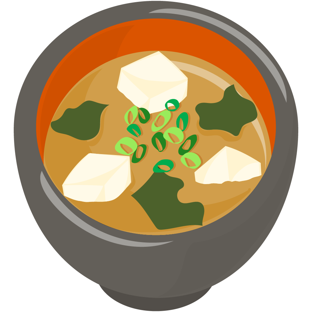 美味しそうなスープのフリーイラスト素材　-味噌汁-