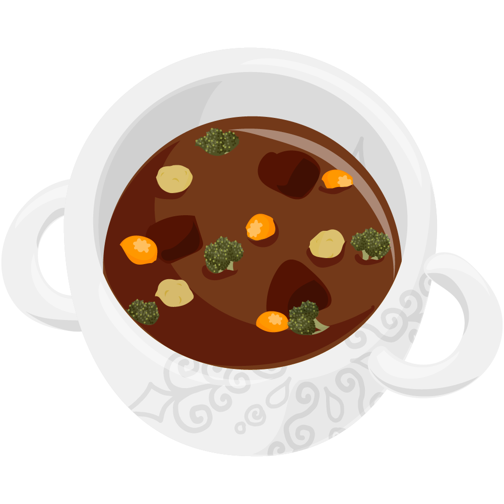 美味しそうなスープのフリーイラスト素材　–ビーフシチュー