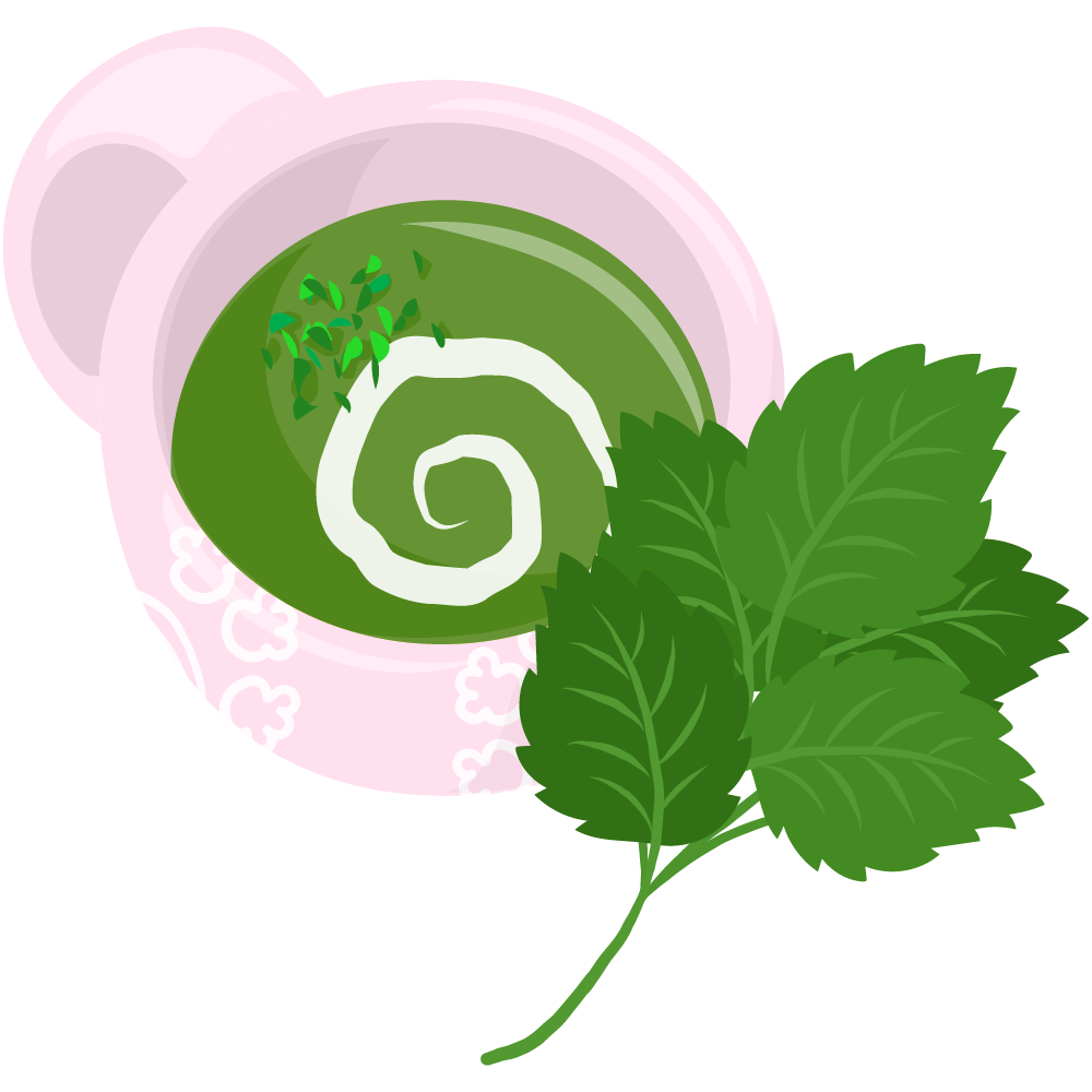 美味しそうなスープのフリーイラスト素材　-モロヘイヤ-