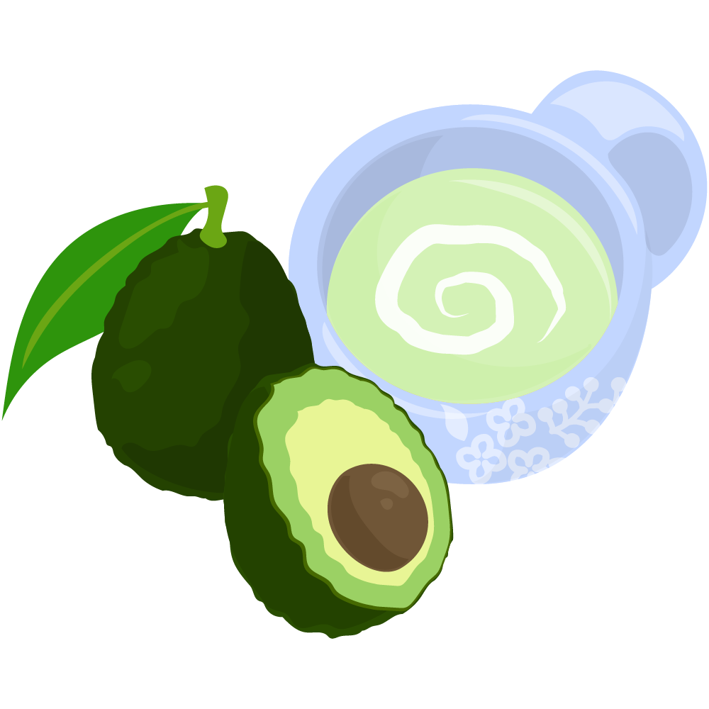 美味しそうなスープのフリーイラスト素材　-アボカド-