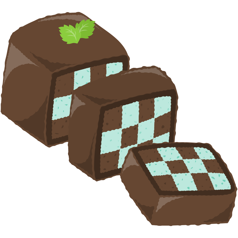 チョコミントスイーツのフリーイラスト素材　-サンセバスチャン-